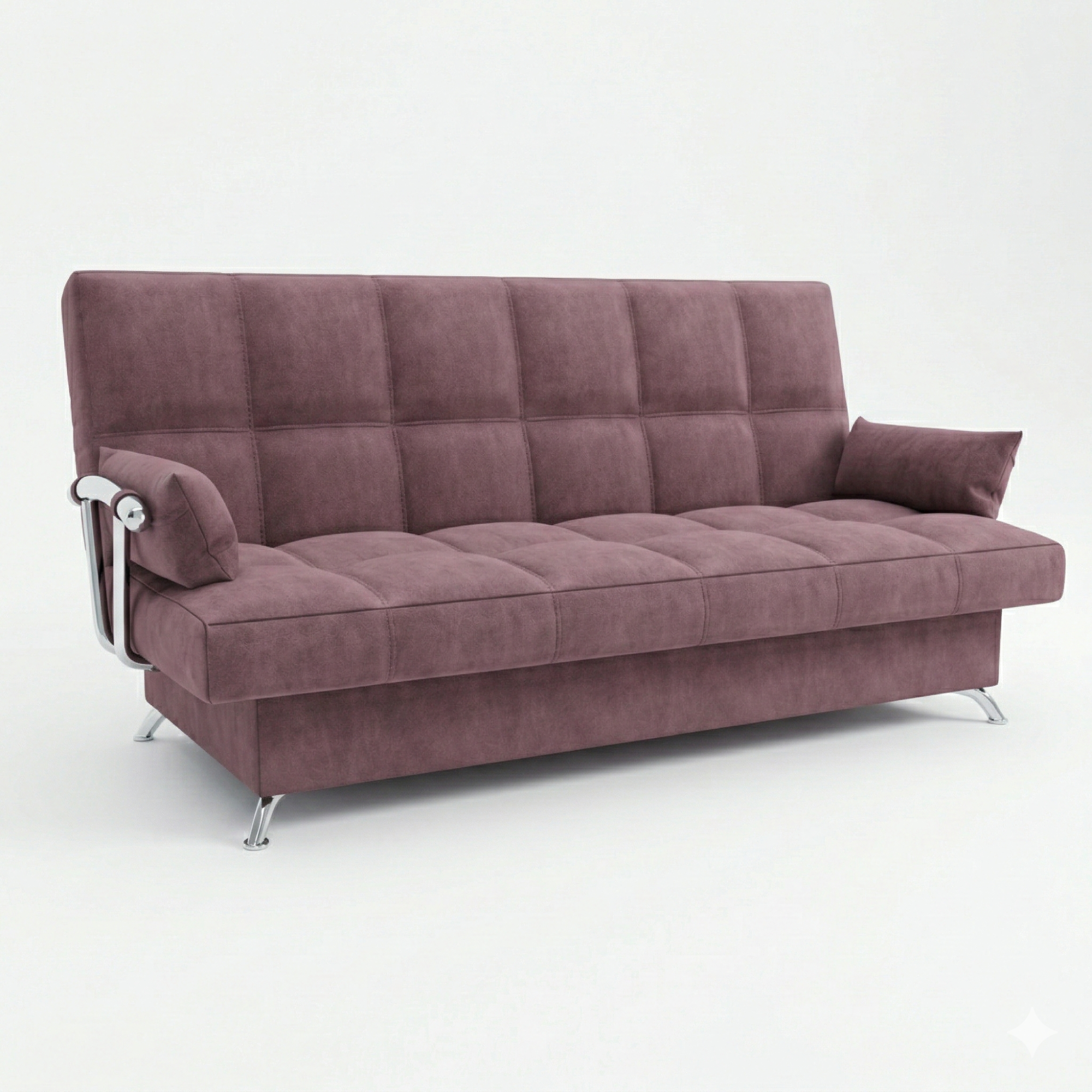 Диван Финка ДК с хром.бок. прямой Тк.Boska VL-1912-21 (пыльная роза) 3 кат Апогей