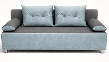 Диван прямой Прима Тик-Так Тк.Bern 83 голубой + Bern 88 серый 4 кат ЭКО