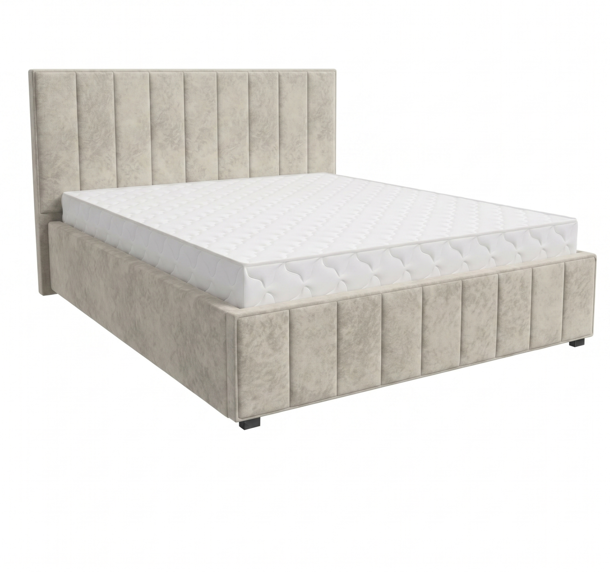 Кровать Кордова-1 1,6*2,0 с П.М. Тк. Небби 307 светло-бежевый 5 кат  Апогей