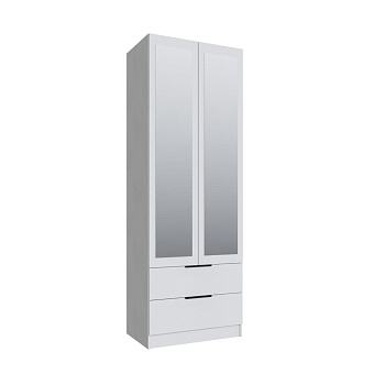 Шкаф Мадрид (0,8) с 2 ящ. с зеркалом белый