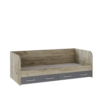 Спальня Колибри Лофт  кровать с ящиками дуб крафт серый/графит серый+камень серый