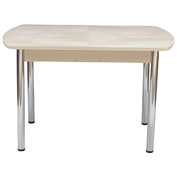 Стол Прямоугольный раздвижной 1100(1400)*700 ноги хром Бежевое Пл.3076 Марфил Висма