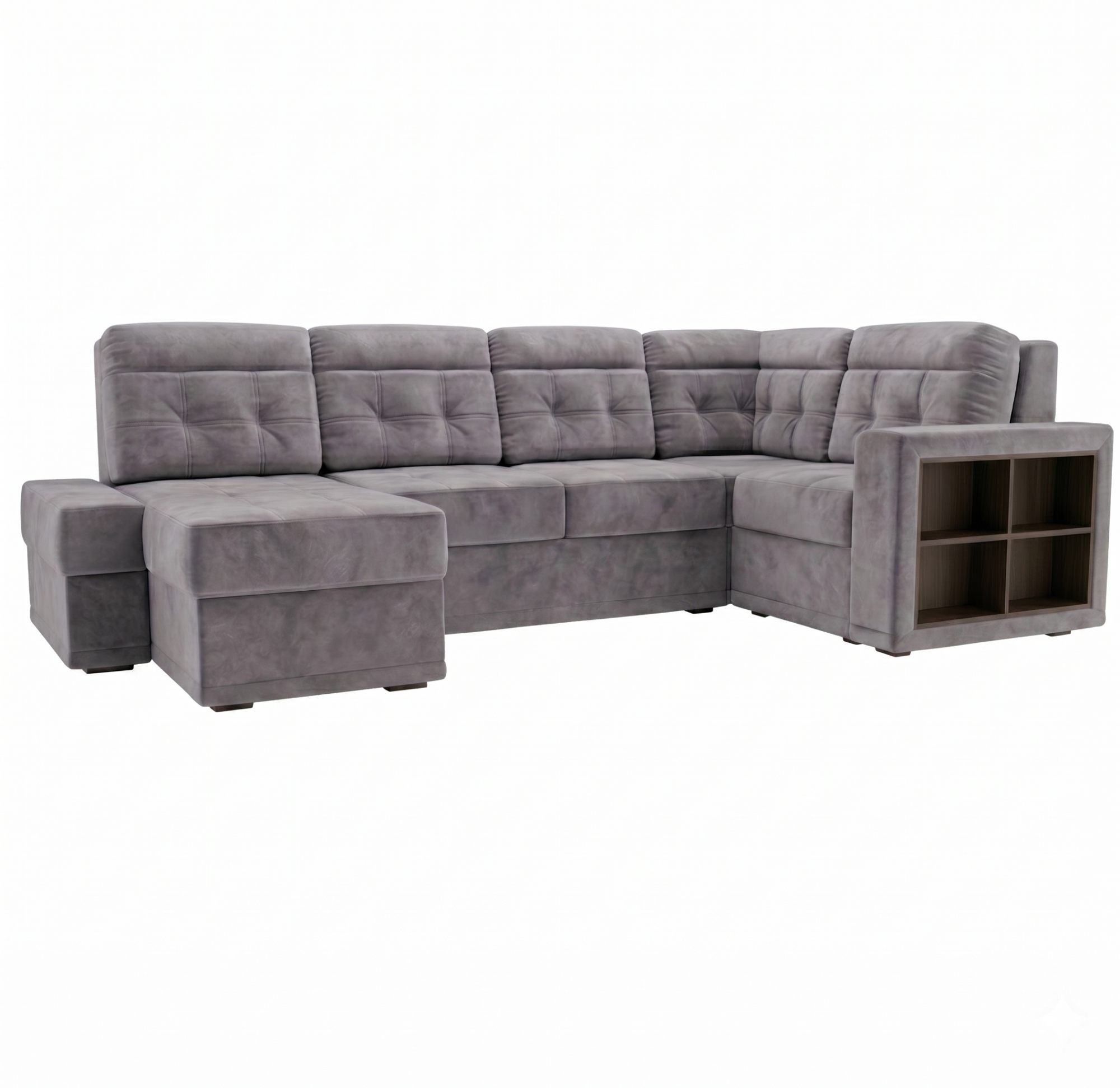 Диван угловой Мартин ДКУ-П Тк.SELFIE Stone серый 2 кат Апогей