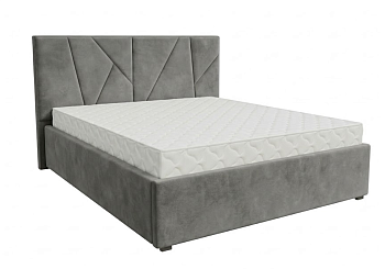 Кровать Рица-1 1,6*2,0 с П.М. Тк. Шторм 24 серый 1 кат  Апогей