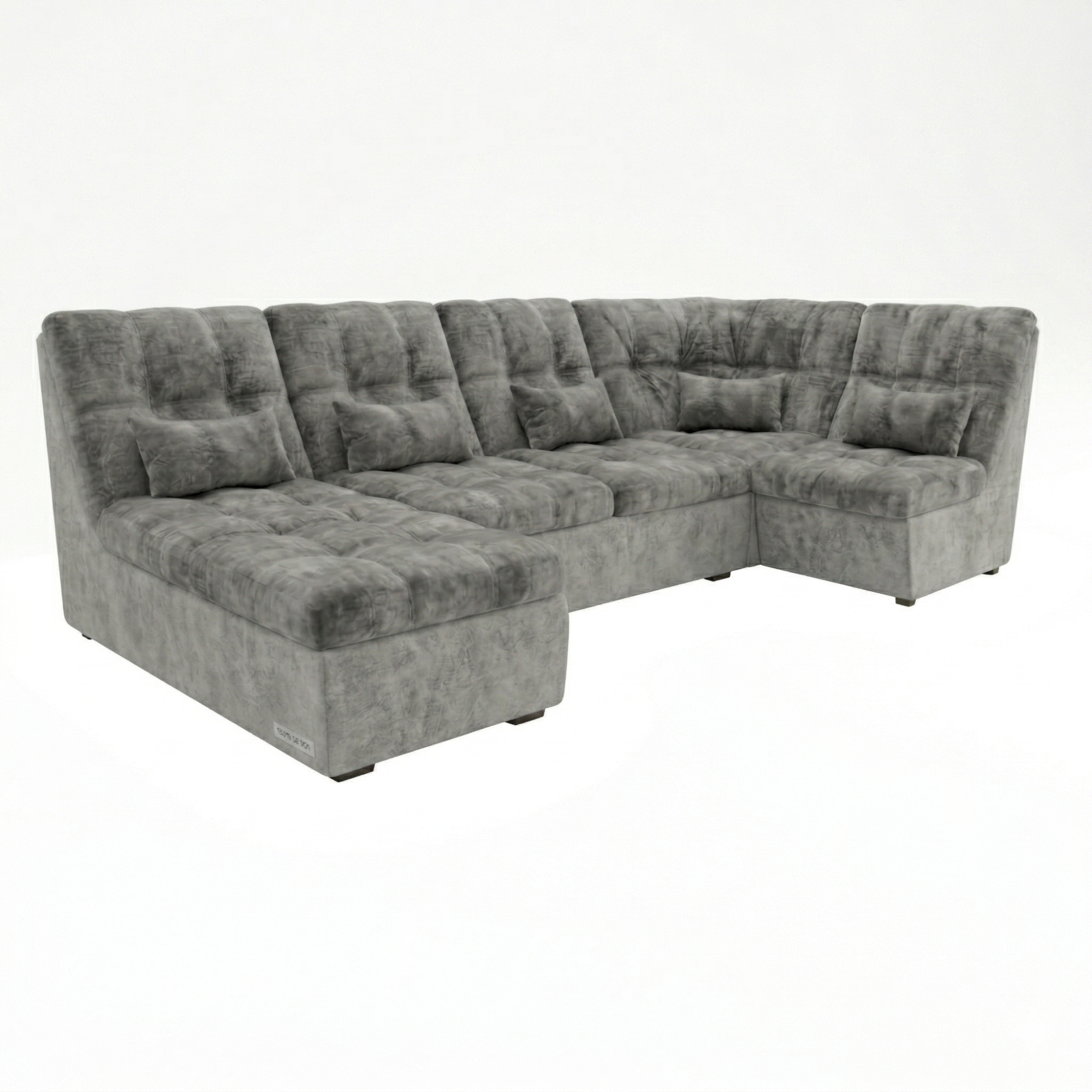 Диван угловой София-2 ДКУ латы Тк.Monaco 06 Grey (абсолют)+Monaco 14 (U-SMOKE) 1 кат Апогей