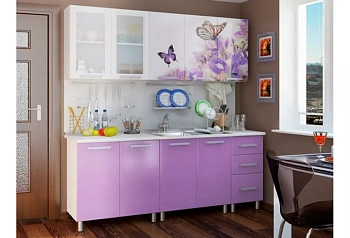 Кухня 2,0м "Люкс" модульная ирис/белый