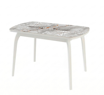 Стол раздвижной Элен С-4 ФП (Мрамор1) белый (110*70) Н-7