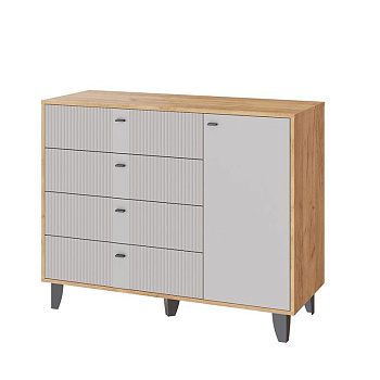 Комод Катрин-13 дуб крафт золотой/сантьяго софт