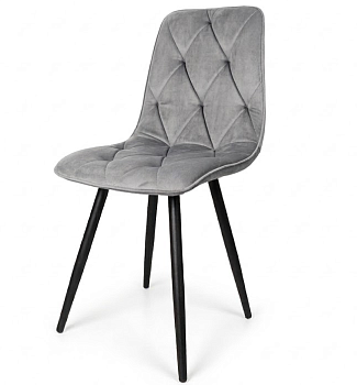 Стул "Ральф" черный матовый (Томми 08 серый)