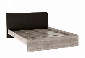 Кровать "Доминика" 1600 дуб сонома трюфель/кожзам коричневый
