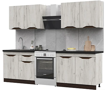 ПАОЛА Кухня 2000х2160х600, ВЕН/КРАФТ БЕЛ