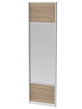 Дверь-купе ТАНДЕМ 2048х604 комби дуб сонома/серебро