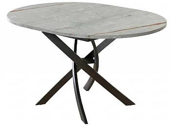 Стол Норд С ЦАРГОЙ вставка 320мм БАБОЧКА пластик 22мм ЧЕРНЫЙ (Пл. Серый Каспий)