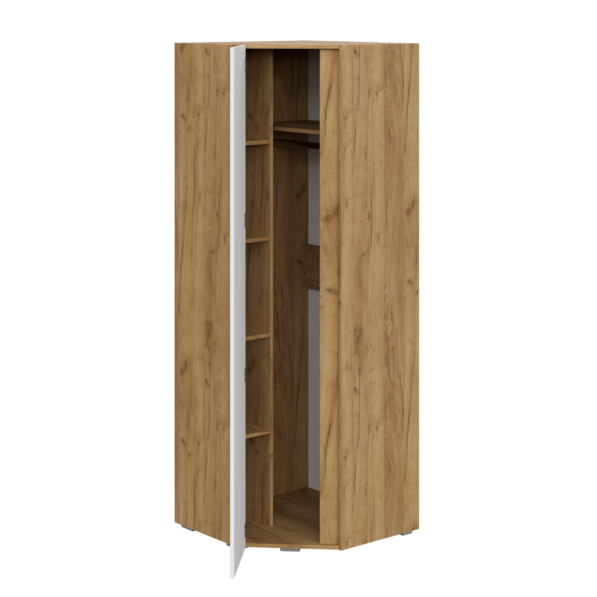 Люмо Шкаф угловой ШК 04 748х2100х748 (ДУБ КРАФТ ЗОЛОТО/БЕЛ)