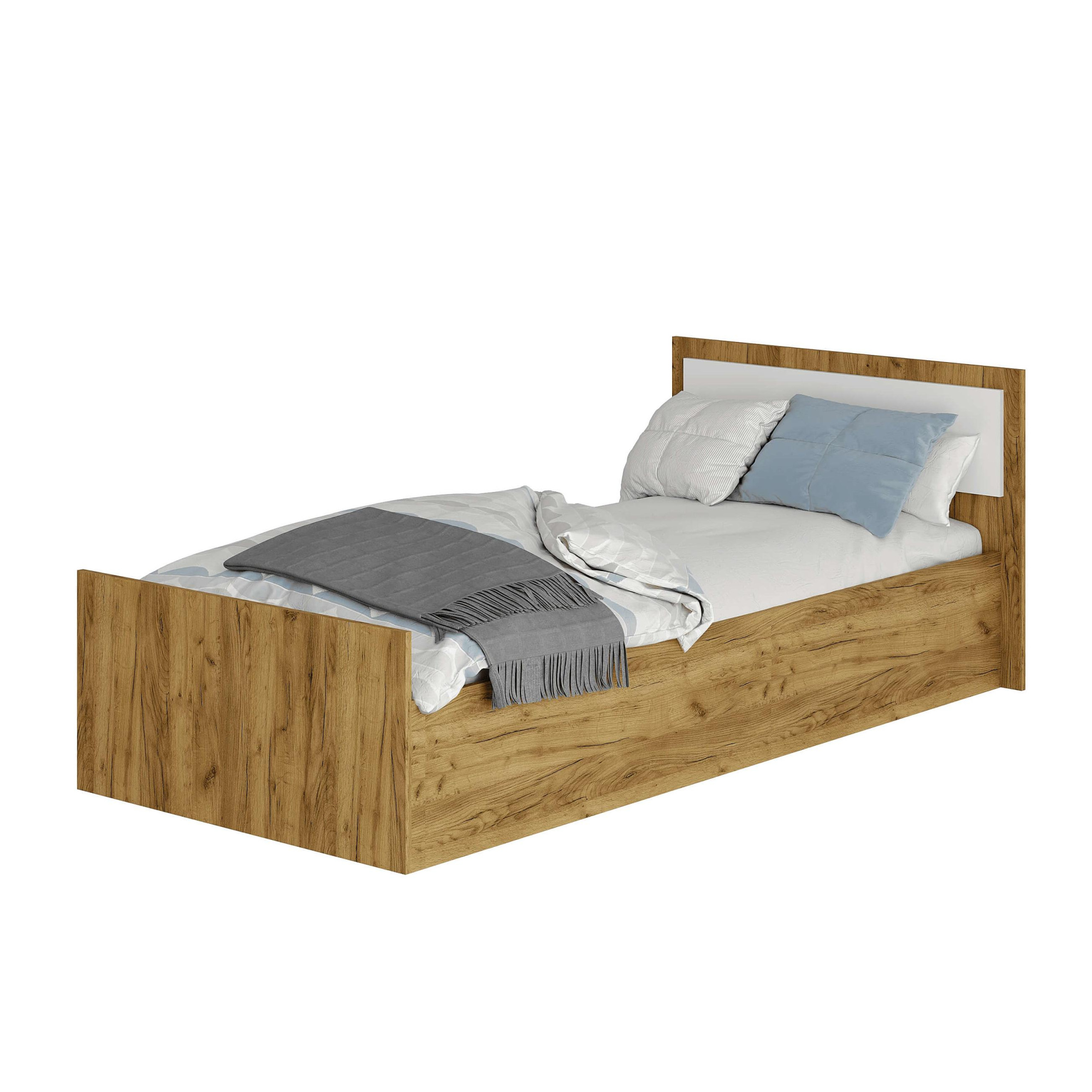 Кровать 0,9 м "Евро" крафт/белый