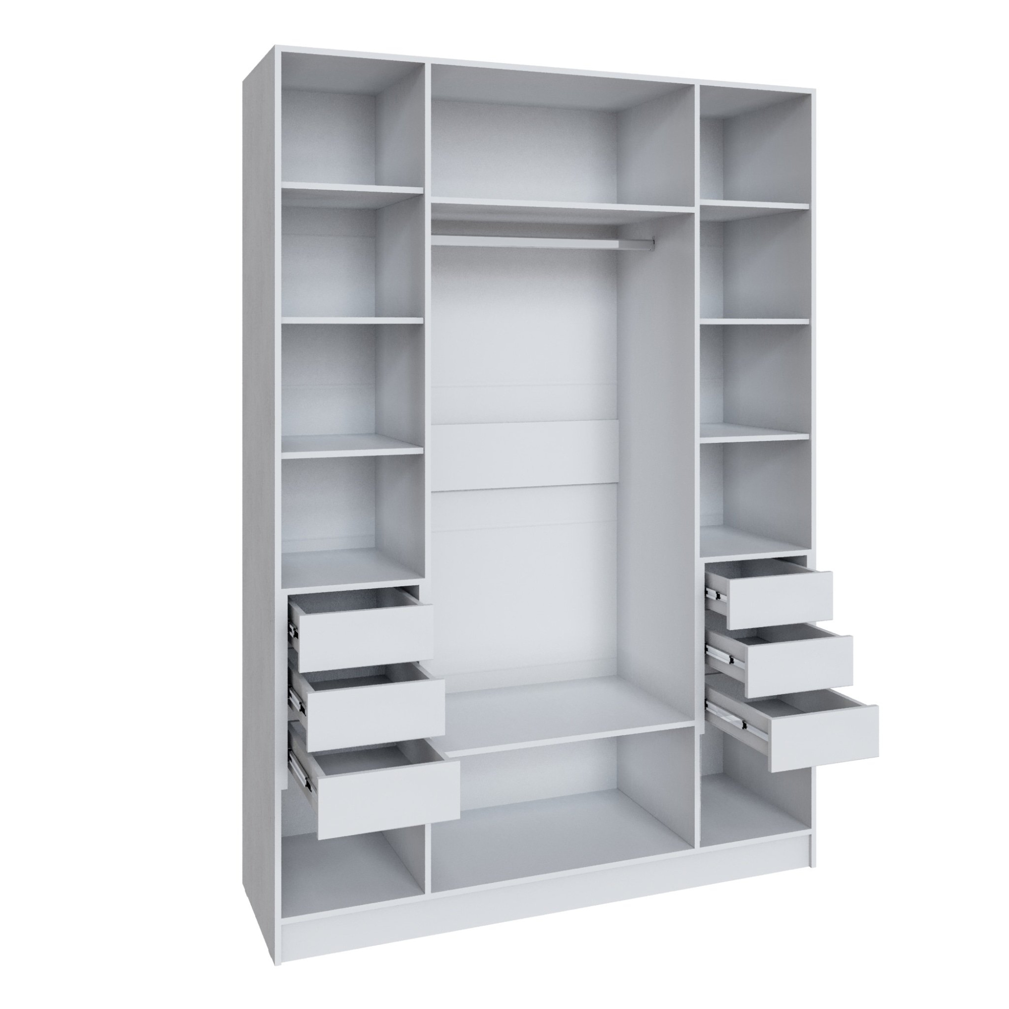 Шкаф Мадрид (1,6) с 6 ящ. внутри с зеркалом кашемир