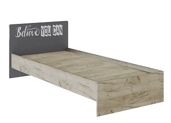 Спальня Колибри Лофт кровать 0,9 дуб крафт серый/графит серый