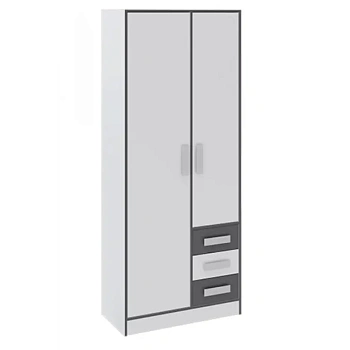 Спальня Тэбби Шкаф универсальный белый/графит серый.