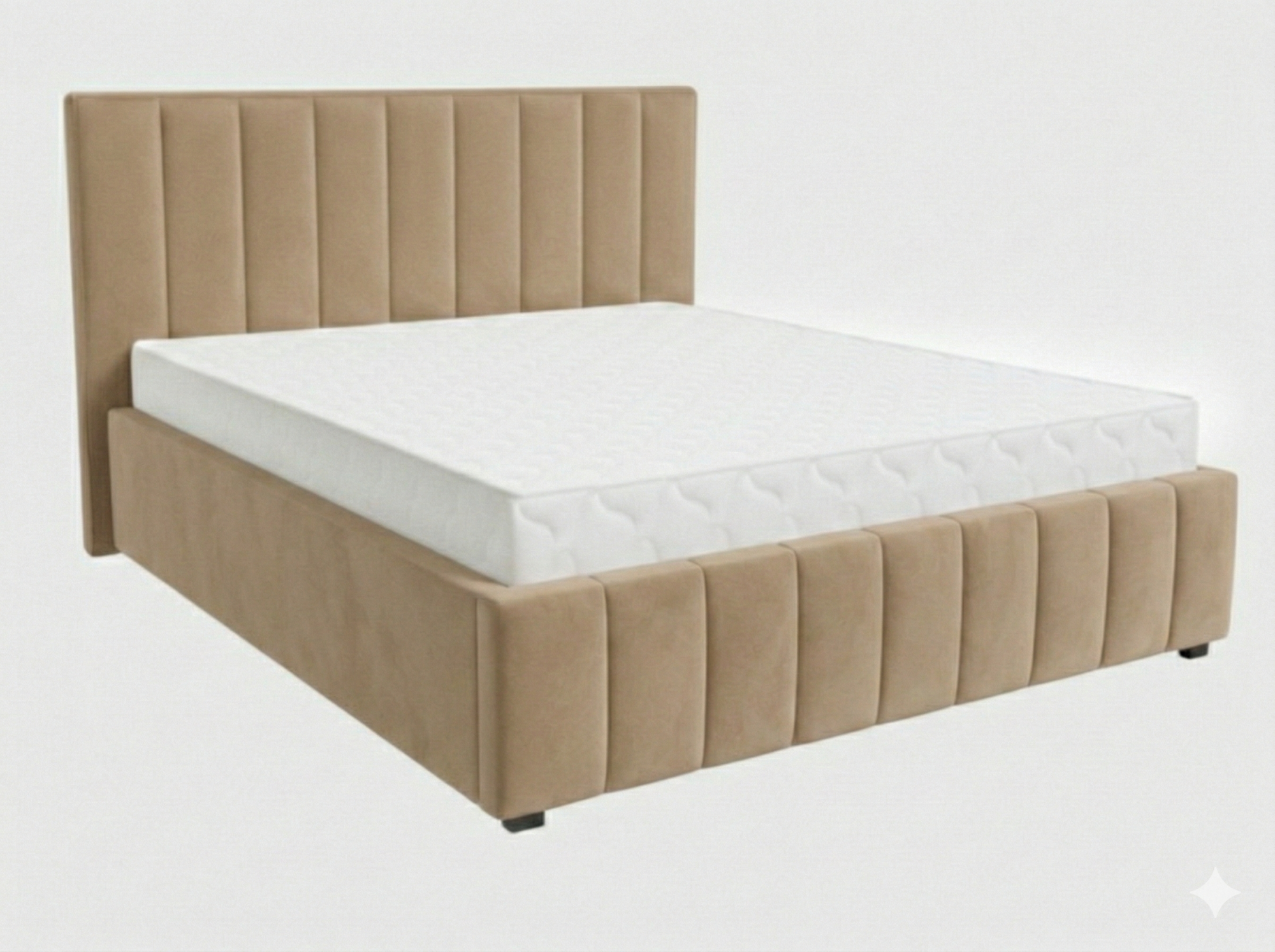 Кровать Кордова-1 1,8*2,0 с П.М. Тк. Crash 3 беж 3 кат  Апогей