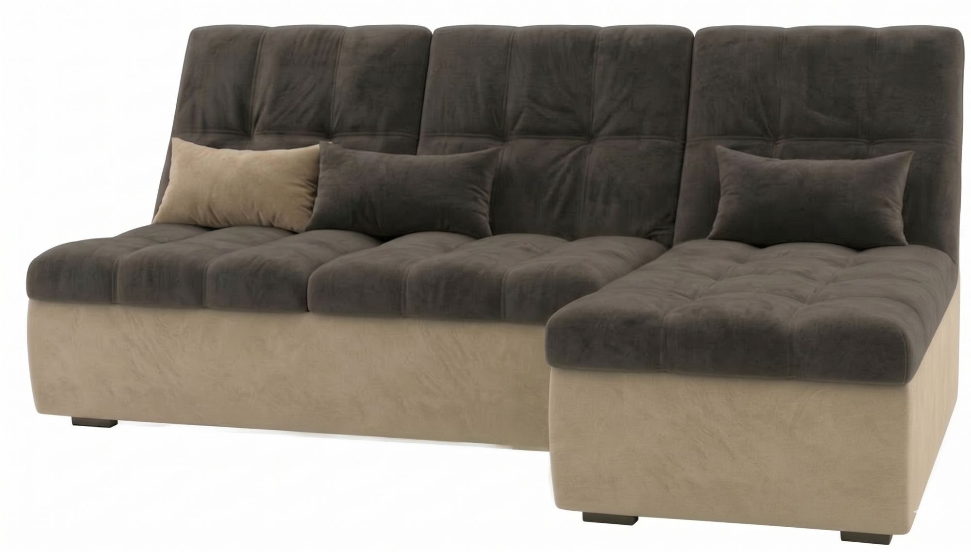 Диван угловой София-2 ДКУ-О латы Тк.Боска VL1912-05 мокко+Боска VL1912-03 слоновая кость 1 кат Апоге