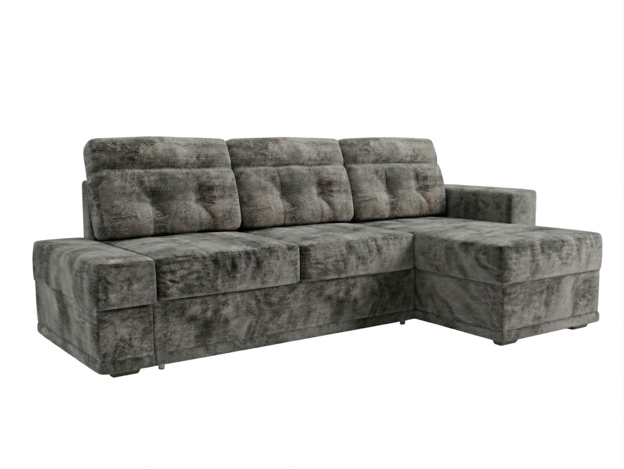 Диван угловой Мартин ДКУ-О с оттоманкой Тк.Geneva 995 (5) темно-серый 4 кат Апогей