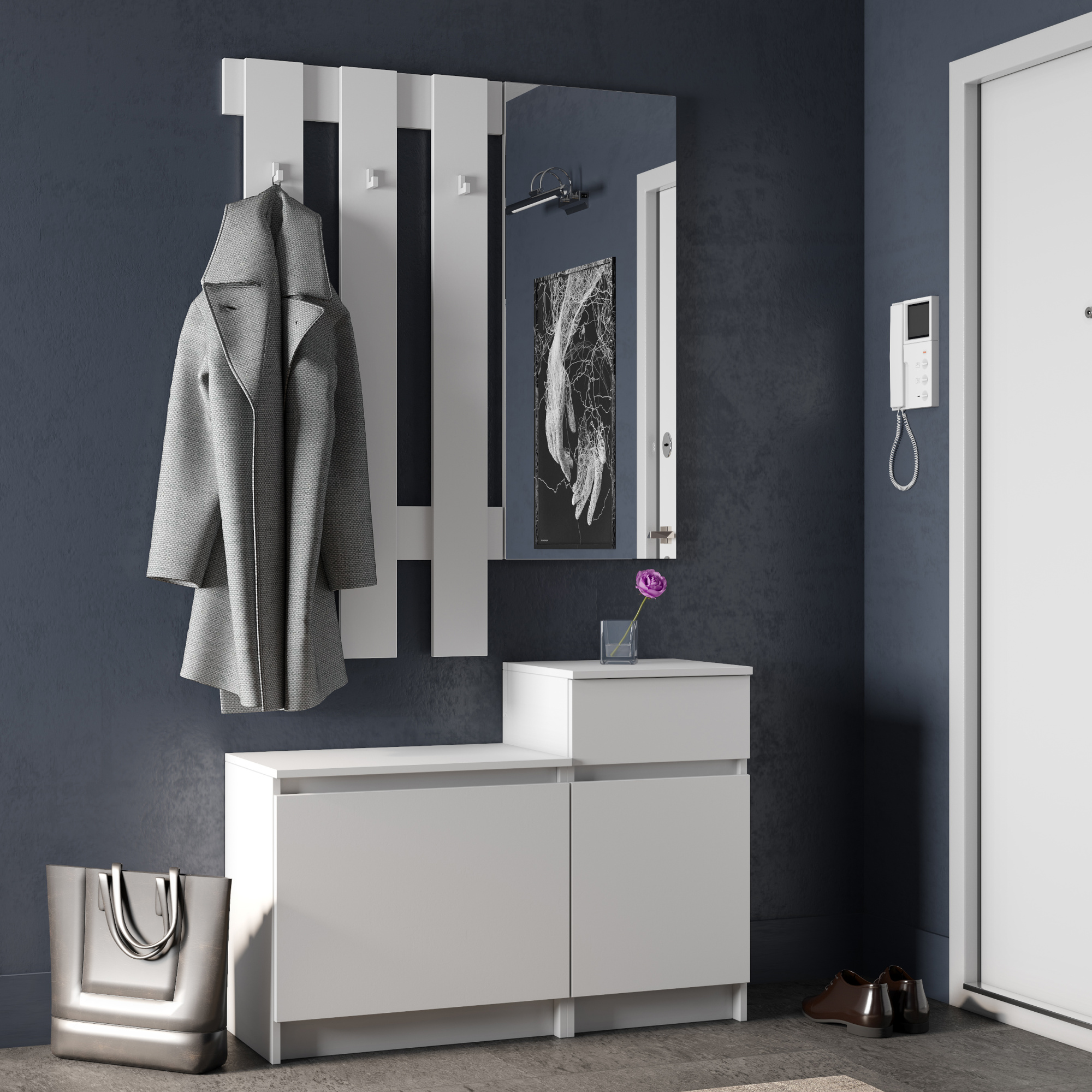 МС Мори Прихожая МПЗ 400 (МП/3) Белый