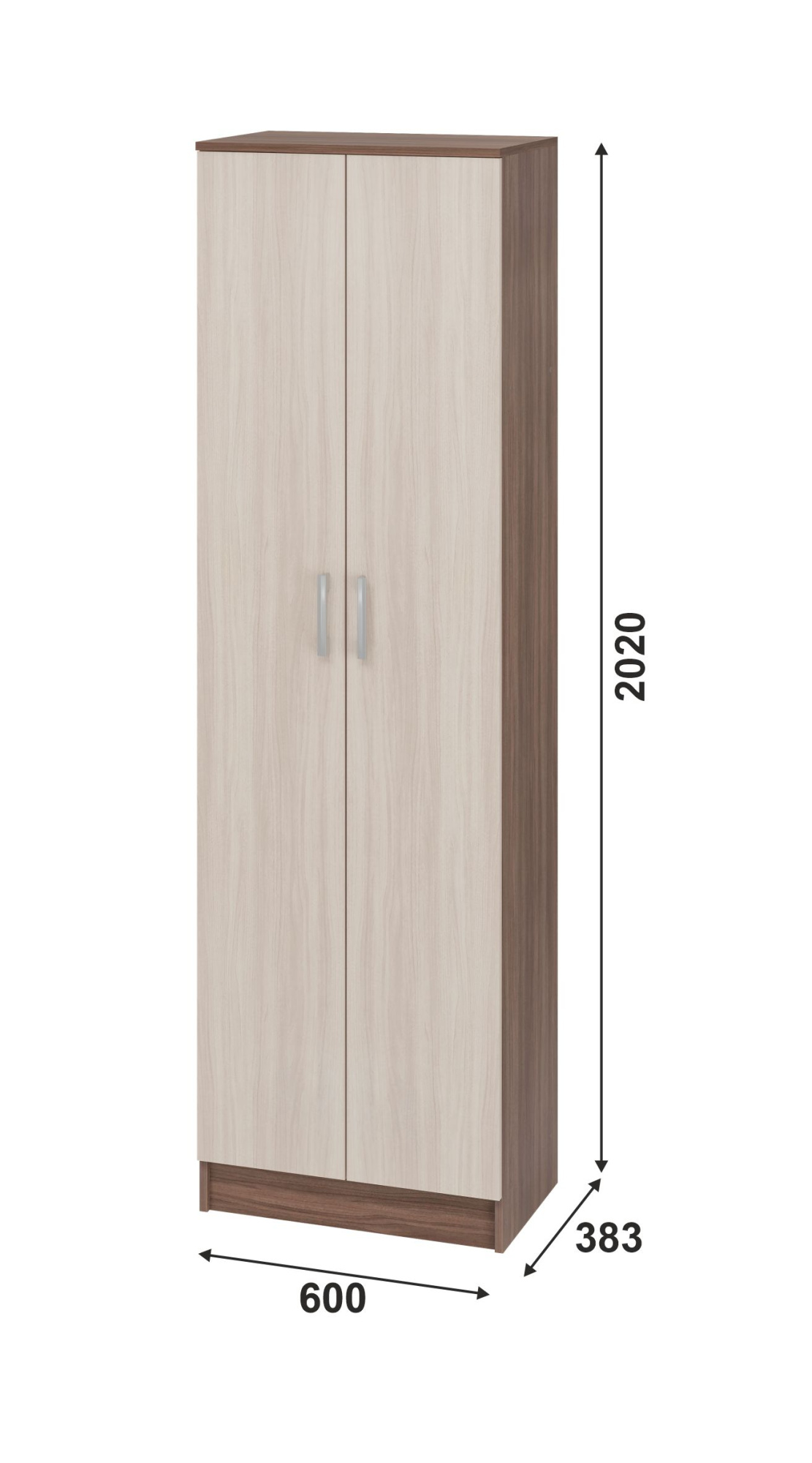 Тива Шкаф ШК 203 600х2020х380 (ЯСН-ШИ/СВЕ/ТЕМ)