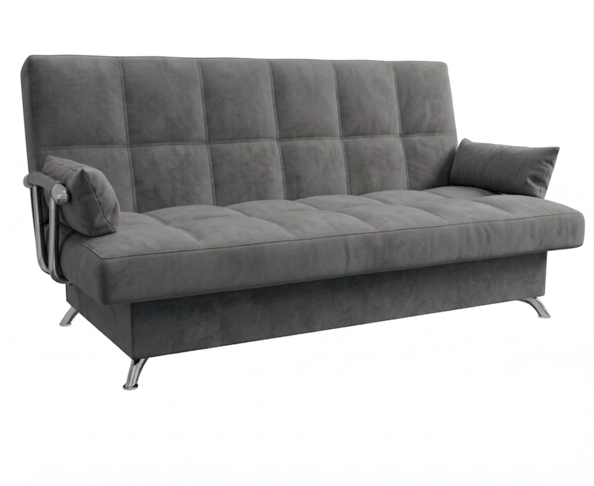 Диван Финка ДК с хром.бок. прямой Тк.Боска VL-1912-19 (темно-серый) 1 кат Апогей