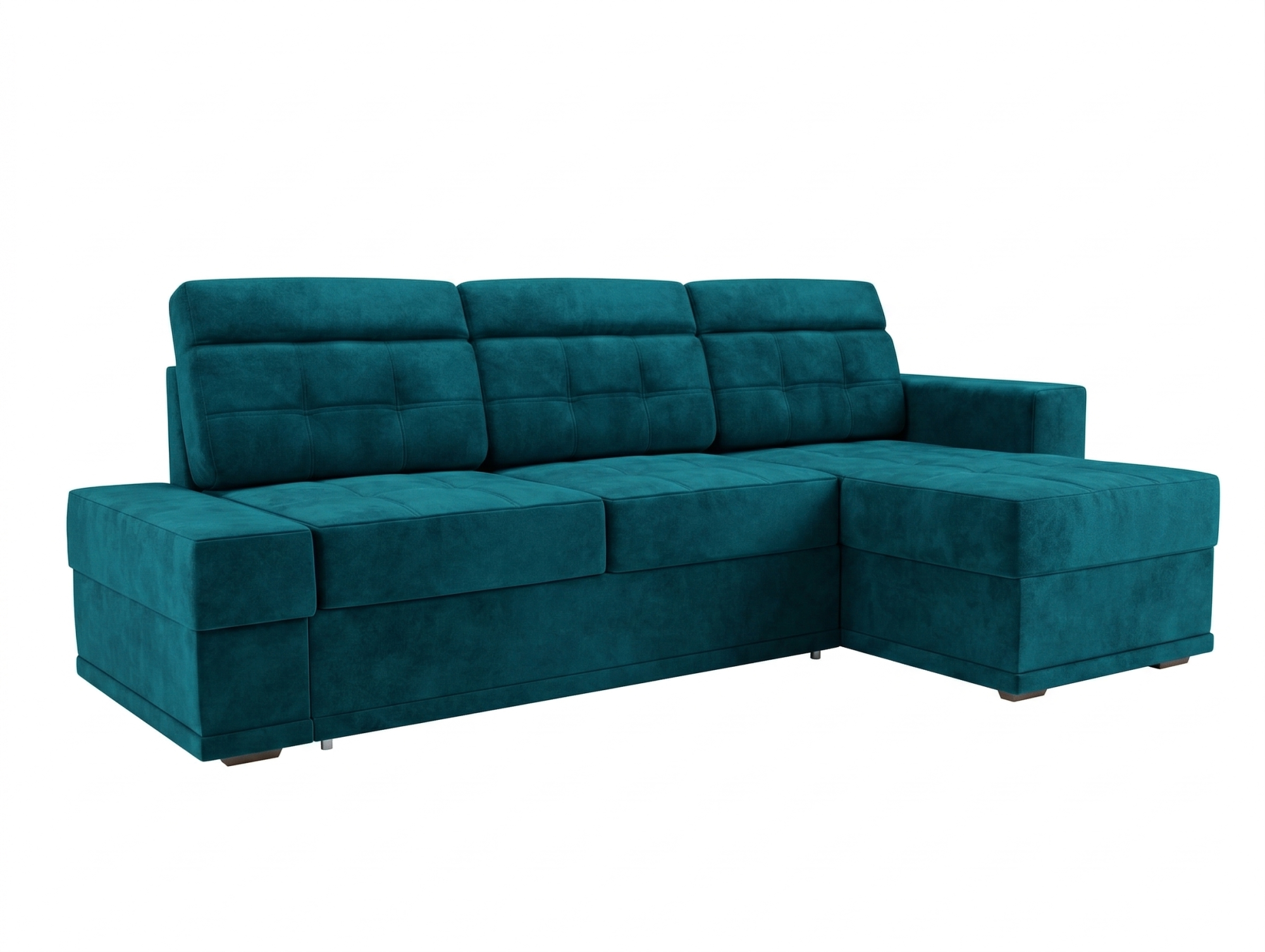 Диван угловой Мартин ДКУ-О с оттоманкой Тк.Tenerif Izumrud 2 кат Апогей