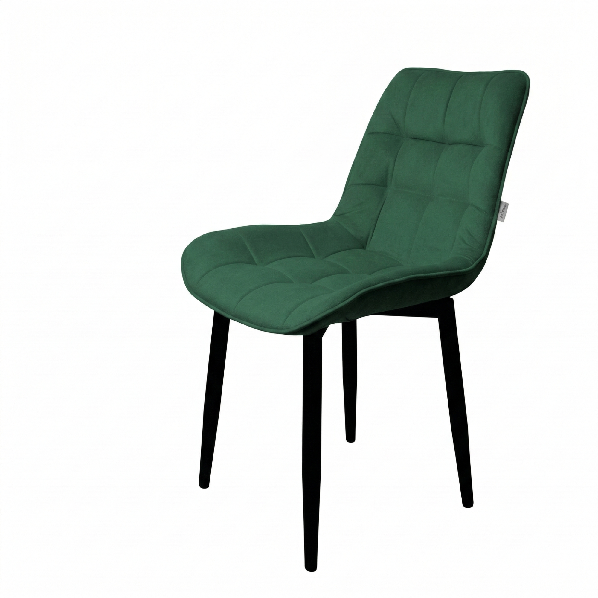 Стул "Бостон" черный матовый (Томми 25 темно-зеленый)