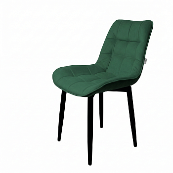 Стул "Бостон" черный матовый (Томми 25 темно-зеленый)