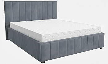 Кровать Кордова-1 1,8*2,0 с П.М. Тк. Небби 025 пыльно-голубой 5 кат  Апогей