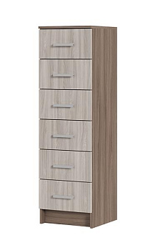 Спальня Комод 6 ящиков ГАРМОНИЯ КМ 602 (0,4х1,34х0,408) фасад ШИМО СВЕТЛ/корпус ШИМ