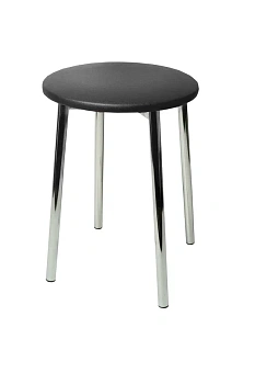 Табурет хром "Эконом" (Блисс кожзам черный)