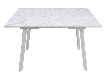 Стол Олимп раздвижной 1200(1530)*800 ноги лофт белый Белое Пл.4131PS Белый мрамор Висма