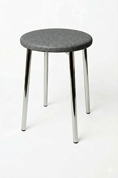 Табурет хром "Эконом" (Блисс кожзам графит)