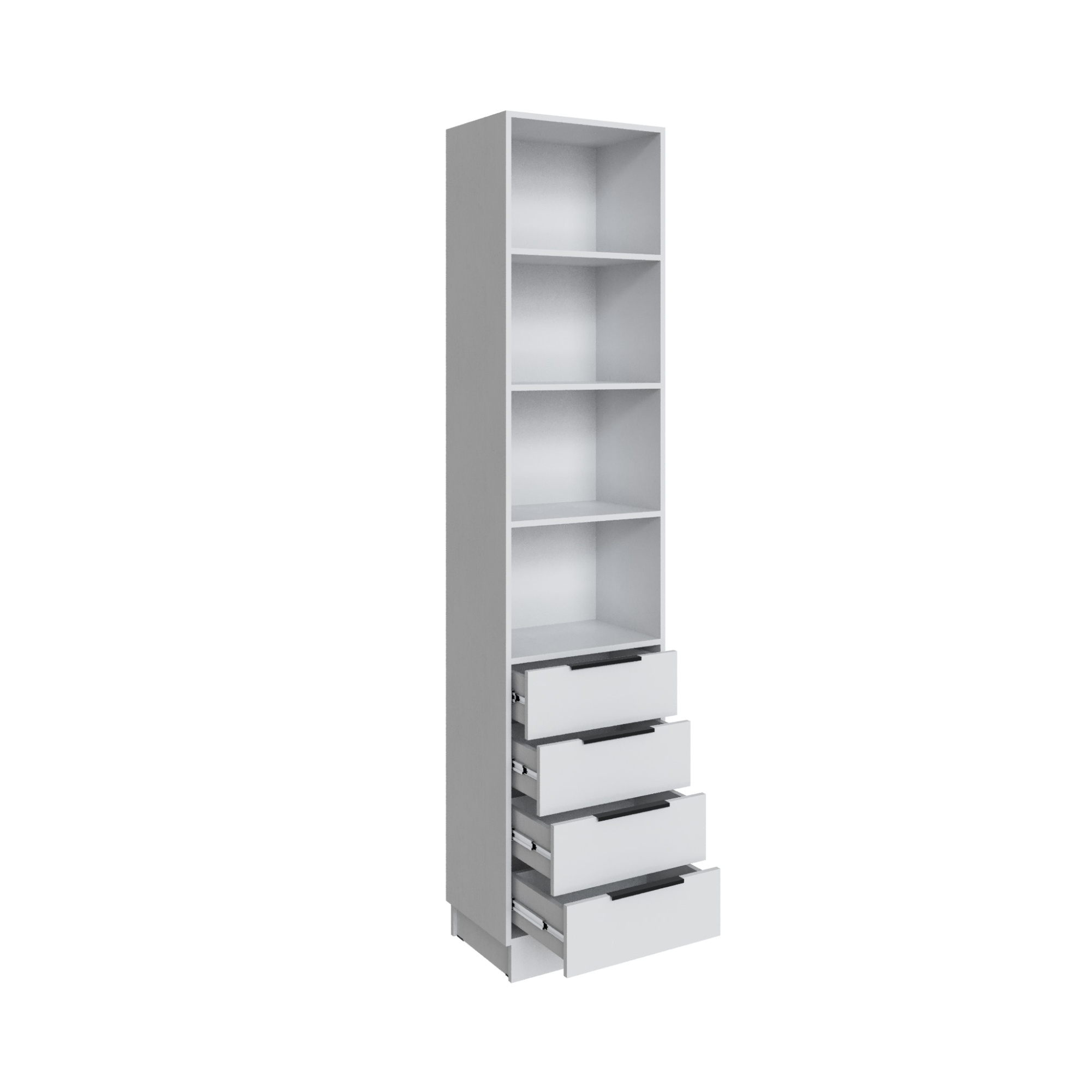 Шкаф Мадрид торцевой (0,35) с 4 ящ. белый