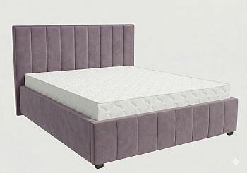 Кровать Кордова-1 1,6*2,0 с П.М. Тк.CONNECT PRO 80 UNIQ сиреневый 3 кат  Апогей
