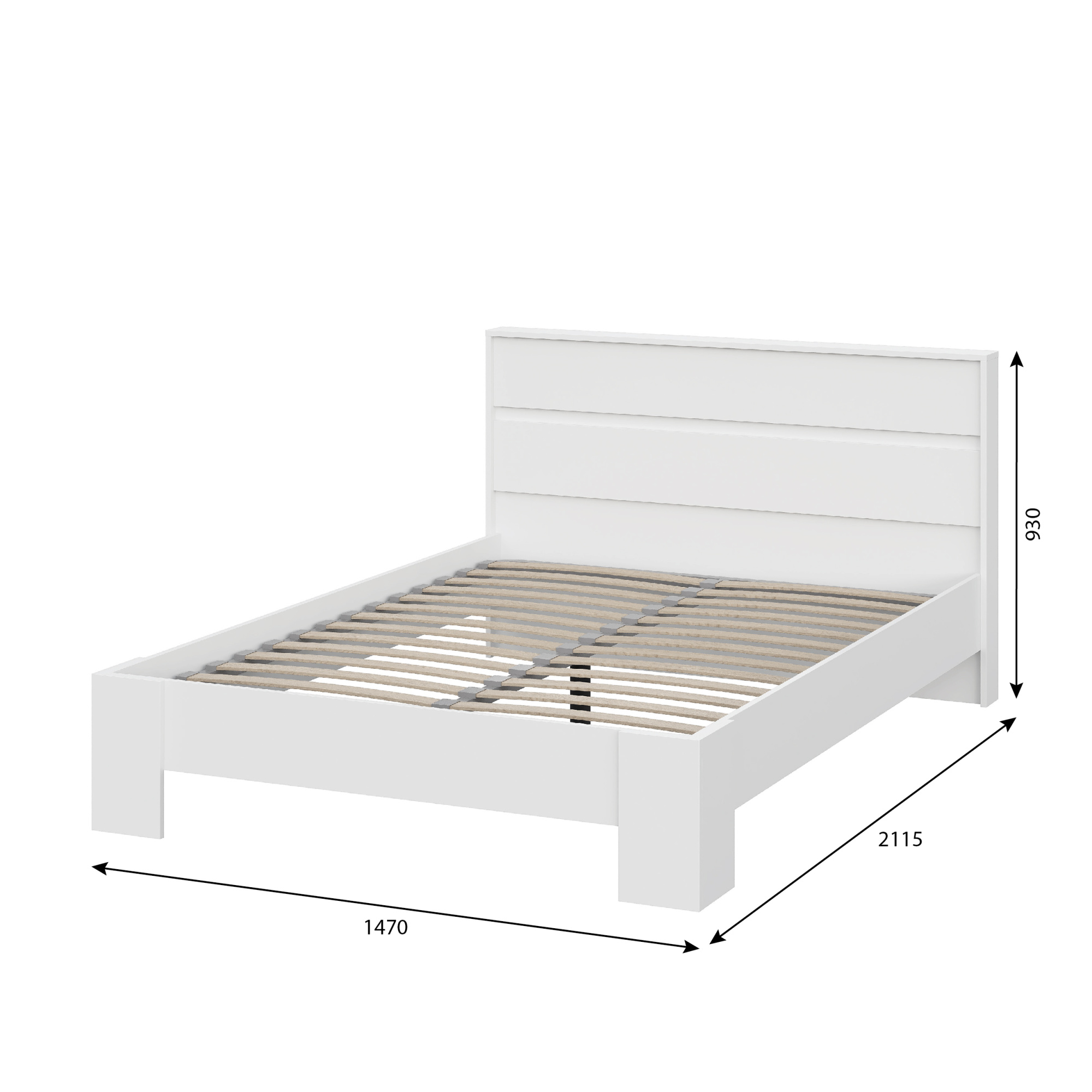 Люмо Кровать КР 02 1470х928х2114 (БЕЛ/БЕЛ)