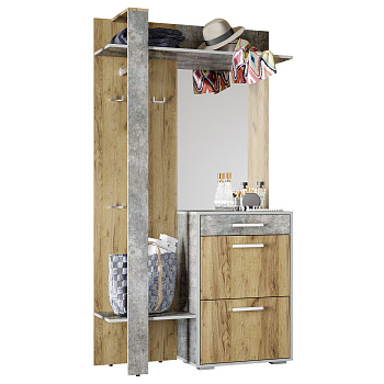 Прихожая "Кензо" Вешалка крафт/бетон
