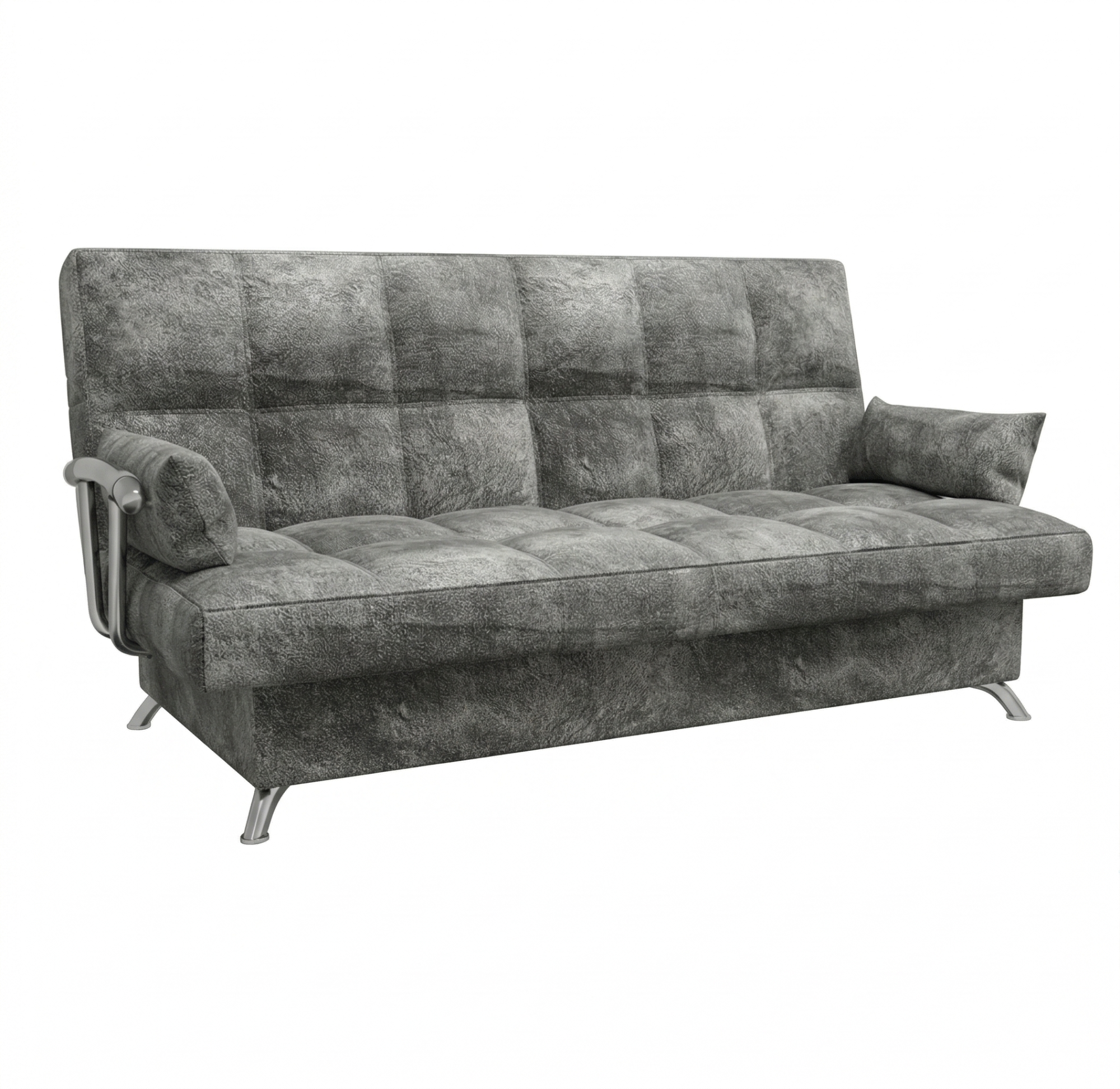 Диван Финка ДК с хром.бок. прямой Тк.DAKOTA 07 графитовый 1 кат Апогей