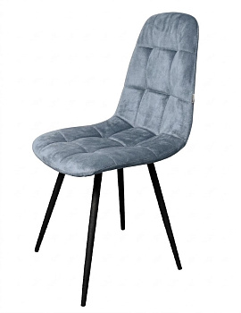 Стул Лукас черный матовый (Томми 21 серо-голубой)