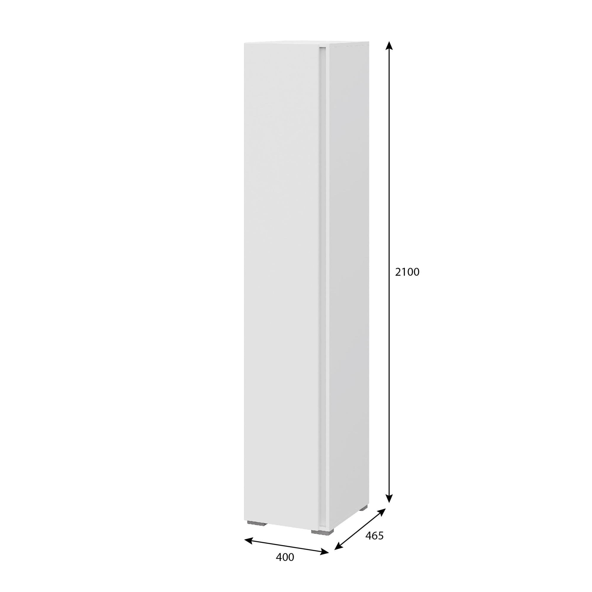 Люмо Пенал закрытый ПН 01 400х2100х460 (БЕЛ/БЕЛ)