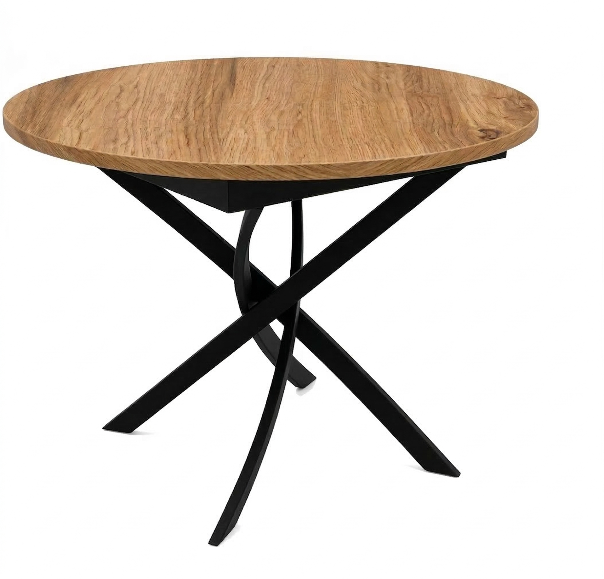 Стол Норд С ЦАРГОЙ вставка 320мм БАБОЧКА пластик 22мм ЧЕРНЫЙ (Пл. Дуб Вотан)