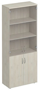 КМ.020.01-19-00 Шкаф со стеклом (офис.меб) 880х430х1820 Ясень шимо светлый