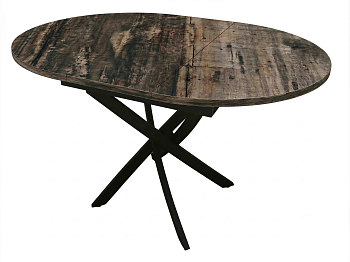 Стол Норд С ЦАРГОЙ вставка 320мм БАБОЧКА пластик 22мм ЧЕРНЫЙ (Пл. Кантри)