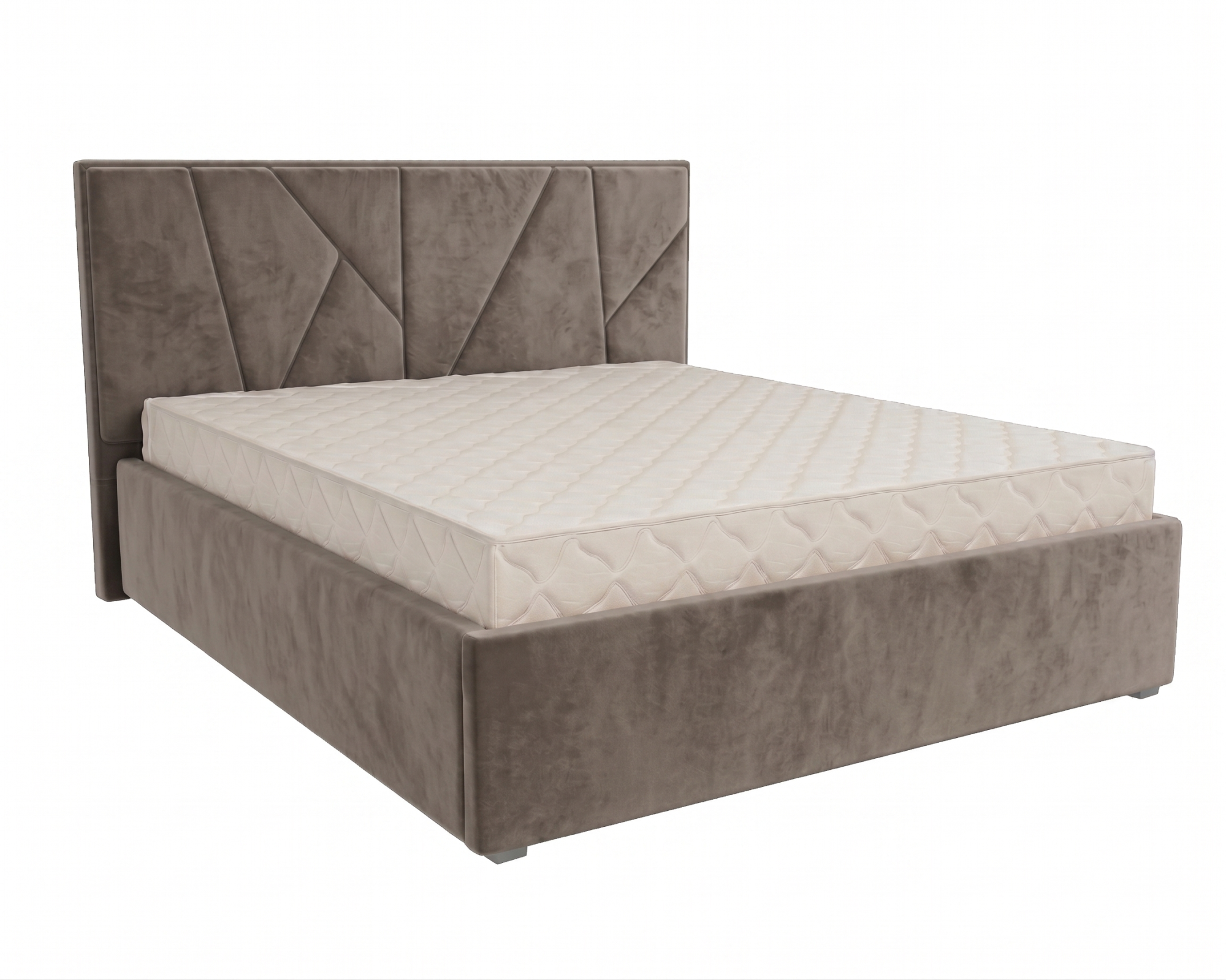 Кровать Рица-1 1,2*2,0 с П.М. Тк. Brendy Latte серо-коричневый 4 кат  Апогей