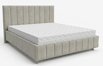 Кровать Кордова-3 1,8*2,0 с П.М. Тк. Тедди 023 молочный 6 кат  Апогей